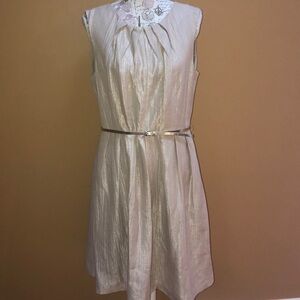 Ellen Tracy Gold Belted Dress 14